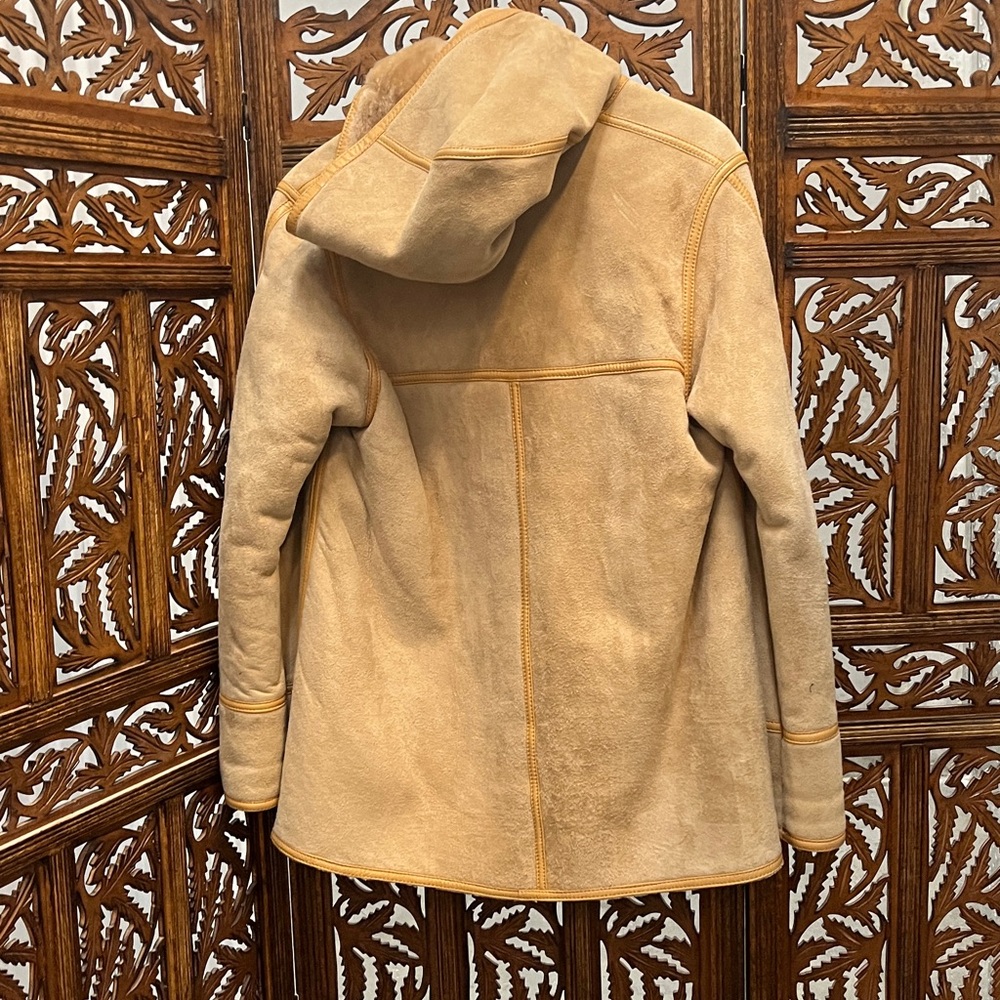 Shearling /Leather Hooded Jacket - image 6